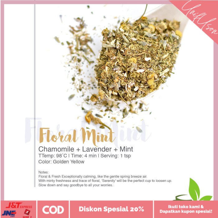 

⭐COD⭐ Artisan Cafe Tea Lavender Mint Chamomile Teh Bunga Lavender Mint 50gr