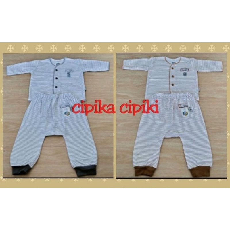 Nova setelan baju bayi panjang garis NB