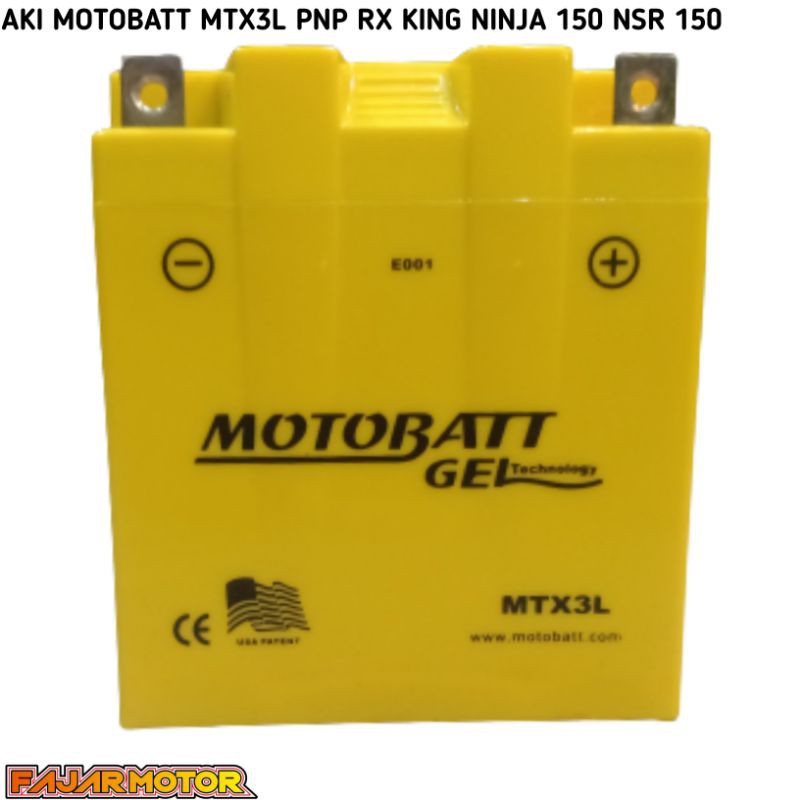 MOTOBATT AKI GEL 12V PNP RX KING NINJA 150 NSR 150 fresh stok