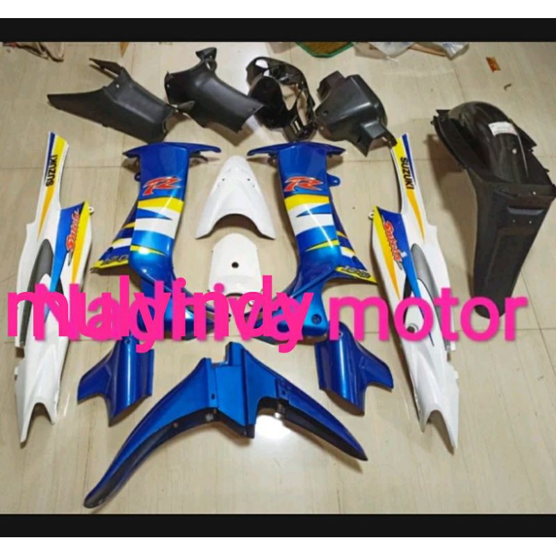 cover body bodi full satria hiu malaysia putih biru