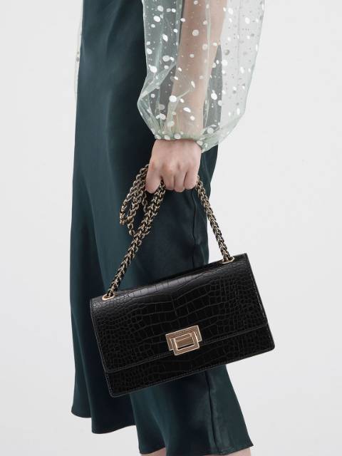 CK Textured Chain Handle Bag