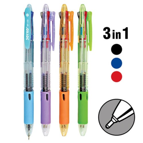 

Ball Pen / Pulpen / Pena Joyko BP-199 / Trico/ 0.7 mm/ 3 Warna/ Colors