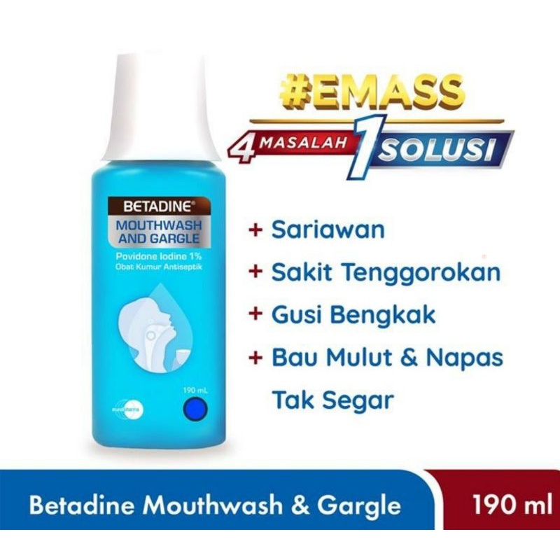 BETADINE MOUNTWASH &amp; GARGLE 190ml