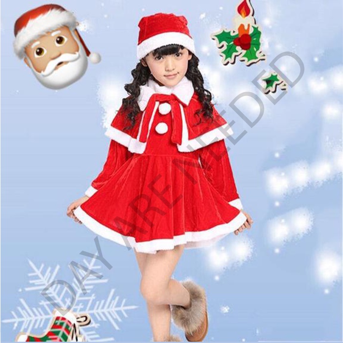 Baju kostum santa claus christmas anak perempuan sinter clause santa cewe