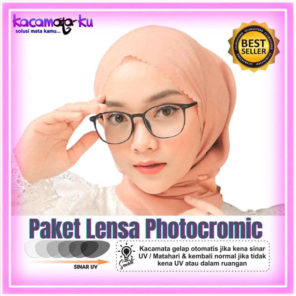 Kacamata Minus Wanita Photocromic Anti Radiasi Oval Minus Normal