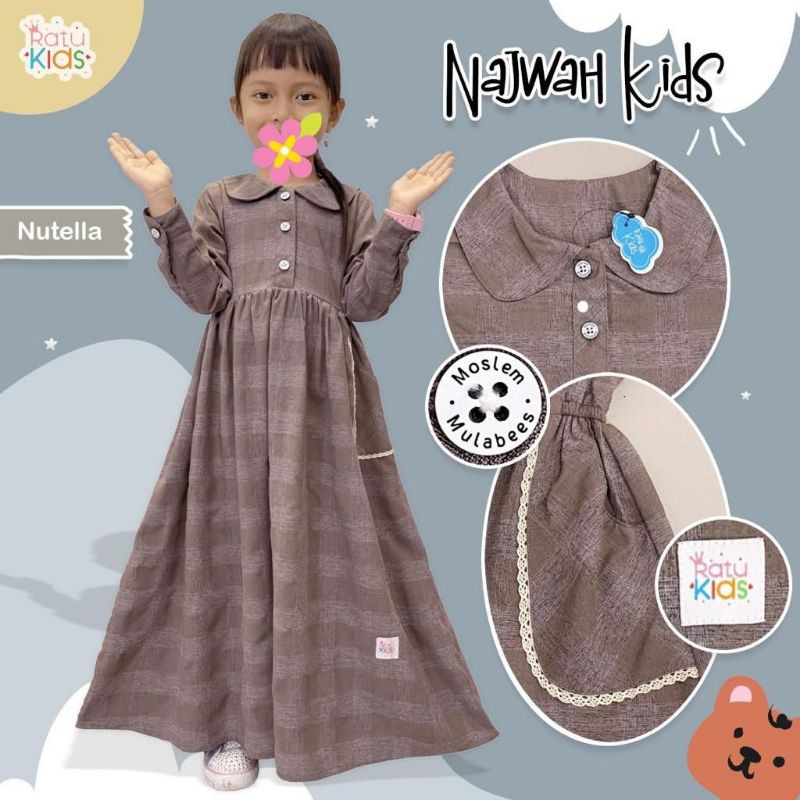 Najwa Kids Gamis Anak Panjang Original by Ratu Mulabees