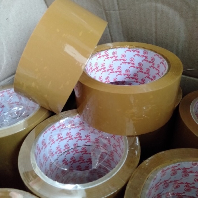 

lakban perekat solasi packing bening dan coklat murah 45mm 48mm 90y