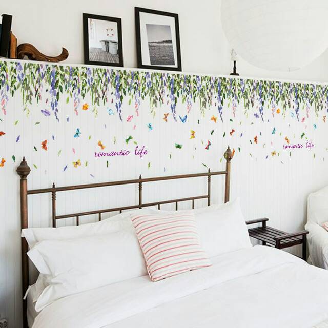 RELIZA WALL STICKER RENDA RUMBAI UNGU HIJAU STIKER DINDING SK9193