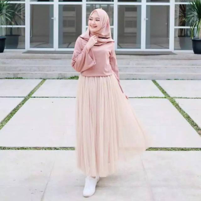 Rok tutu premium / rok polos tutu panjang / rok tile rok jaring-1