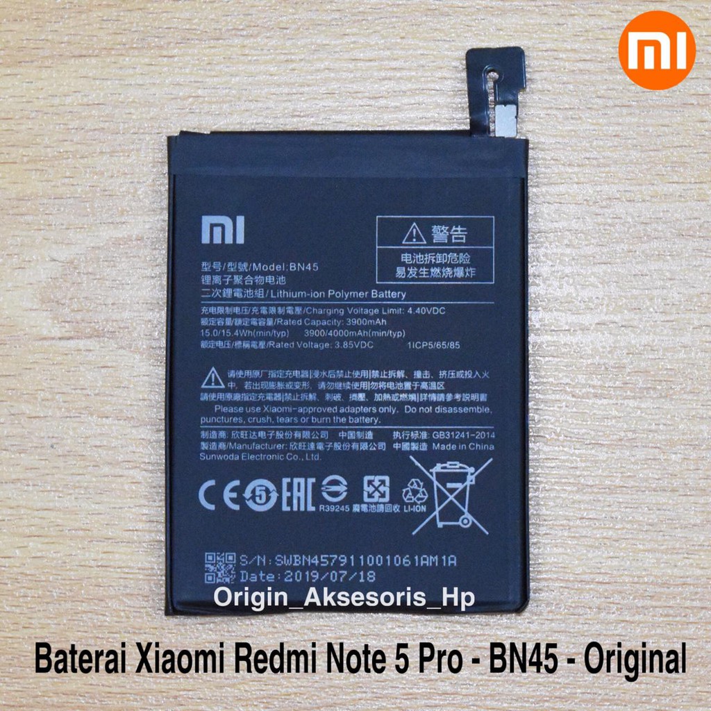 Baterai Xiaomi Redmi Note 5 Pro BN45 Original Batre Hp Xiao Mi BN 45 dc 88