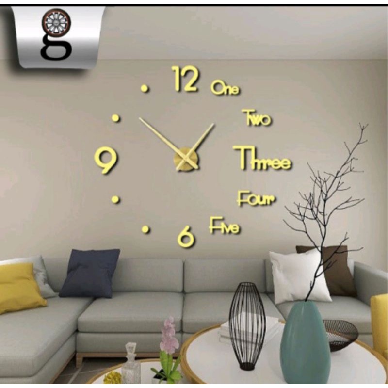 hiasan dinding jam dinding jumbo diy 150cm jam dinding besar dan jumbo jam dinding tempel tembok pajangan dinding hiasan jam dinding aesthetic dinding ruang tamu jam dinding unik jam dinding murah jam dinding gold-6