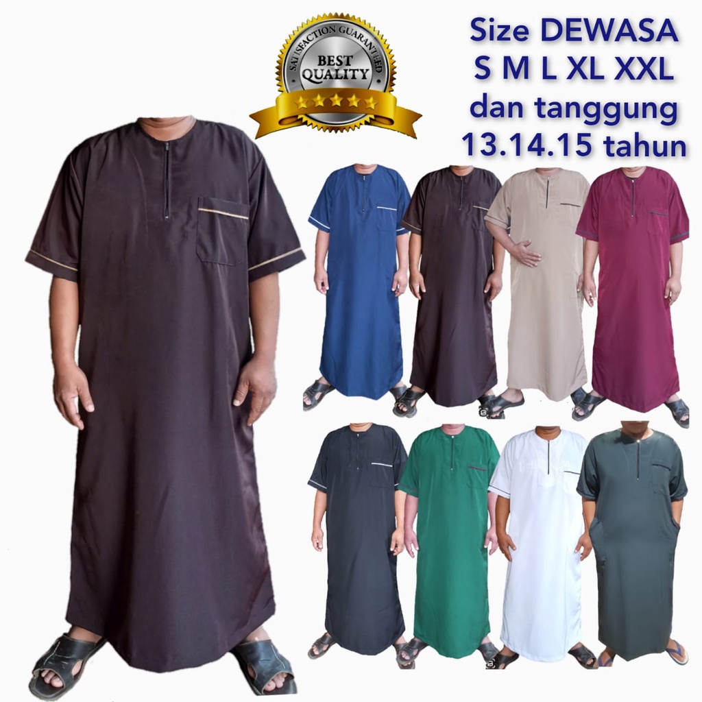 gamis dewasa jubah pria oblong lengan pendek baju muslim jubah muslim gamis muslim