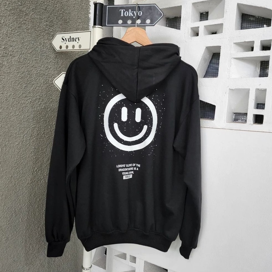 MVP - Smile Hoodie Black - Jaket Hoodie Unisex Kekinian