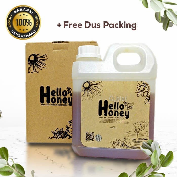 

Madu Hello Honey (Manis) 1000 Gram BPOM Halal - Madu Uray Khas Badui Asli Original 100% l Natural Raw Honey