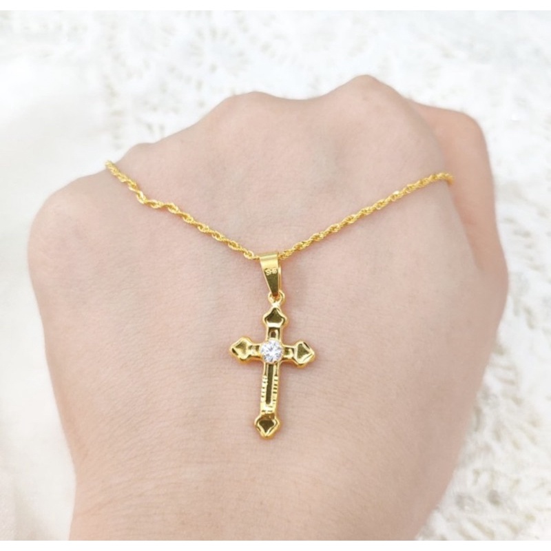 Set kalung emas asli kadar 700 kalung salib