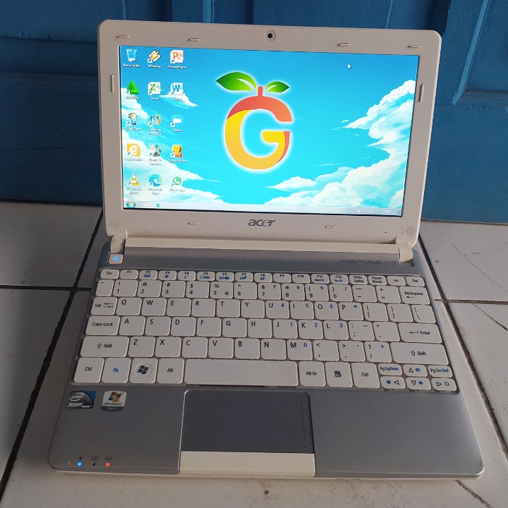 Acer Aspire One D257 Putih Intel Atom N570 RAM 2GB HDD 320GB Netbook Notebook Second Bekas Murah