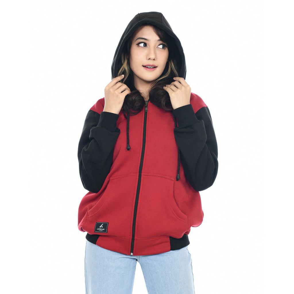 LinkaweOriginal Jaket Hoodie sletting Kombinasi S M L XL XXL XXXL free sticker & gantungan kunci pri