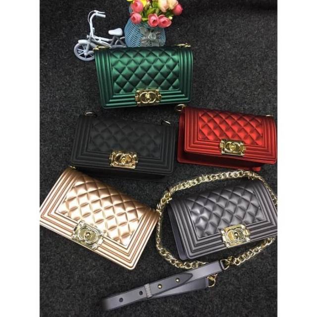Tas import jelly matte boy chanel boy free acc tas branded