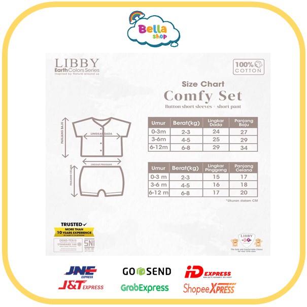 LIBBY EARTH SERIES COMFY SET SETELAN BAJU PENDEK DAN PANJANG KANCING TENGAH CELANA PENDEK DAN PNJG