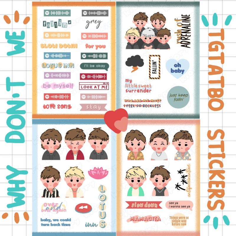 Why Don't We Stickers Set TGTATBO Album | stiker wdw