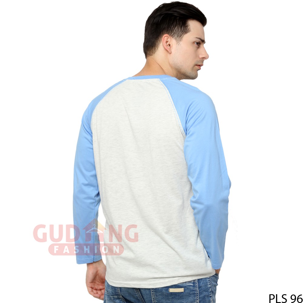Kaos Panjang Pria Keren Raglan Polos - PLS 96