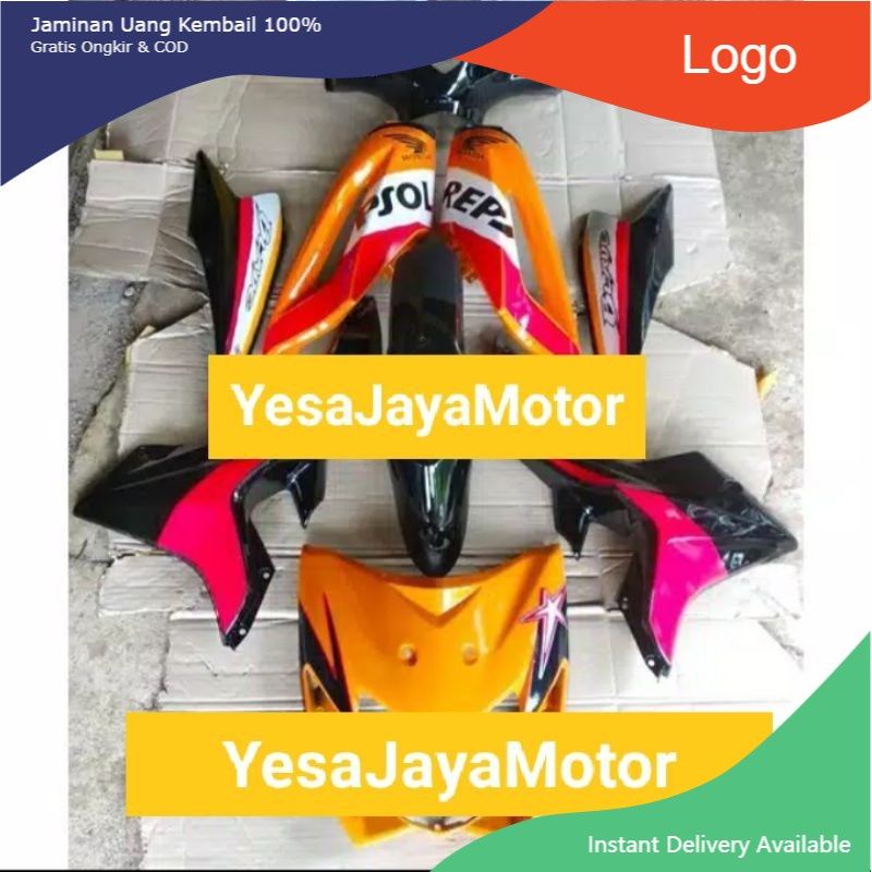 Body Halus Honda Blade Lama Warna Hitam Oren / Blade Lama Repsol