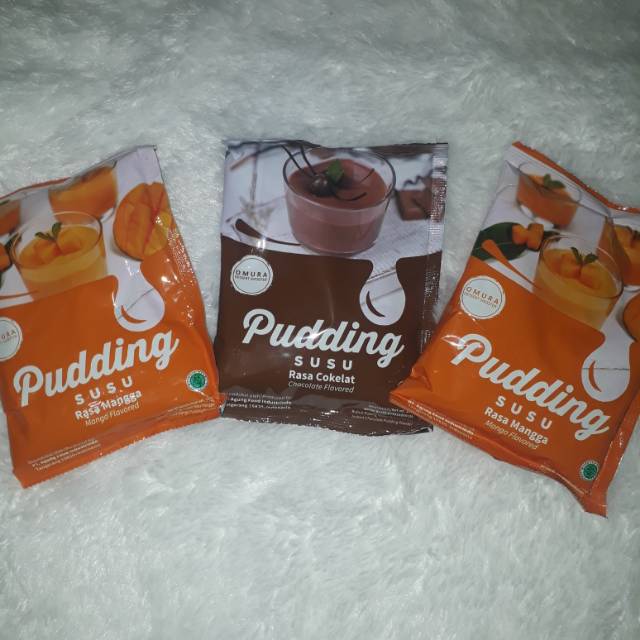 

Omura Pudding Susu rasa Mangga 2pcs, Cokelat 1pcs