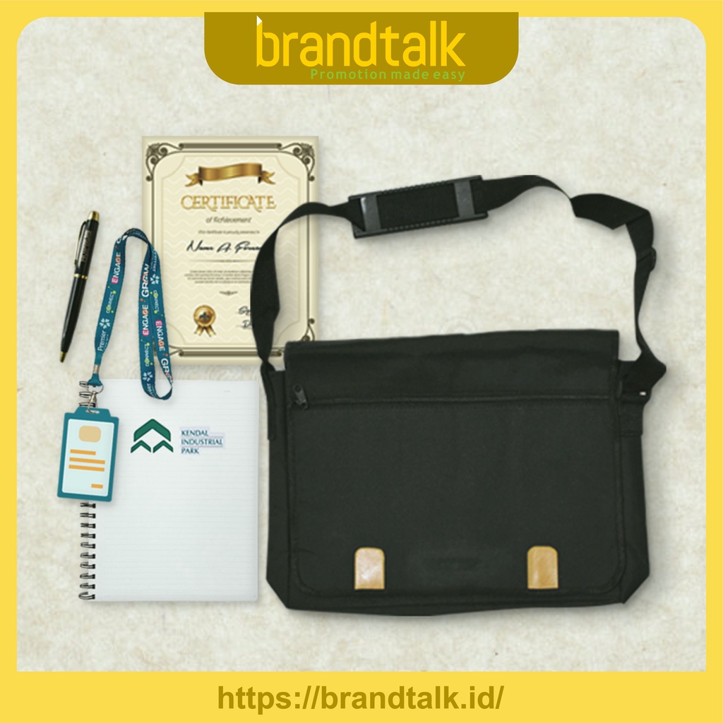 

Custom Souvenir Paket Seminar Kit Isi 5 - Tas Laptop, Pulpen, Agenda, Lanyard, Sertifikat