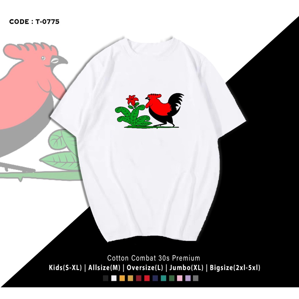 T-SHIRT / KAOS SANTAI UNISEX MANGKOK AYAM / AJI NOMOTO / KATUN 30S / KADO UNIK