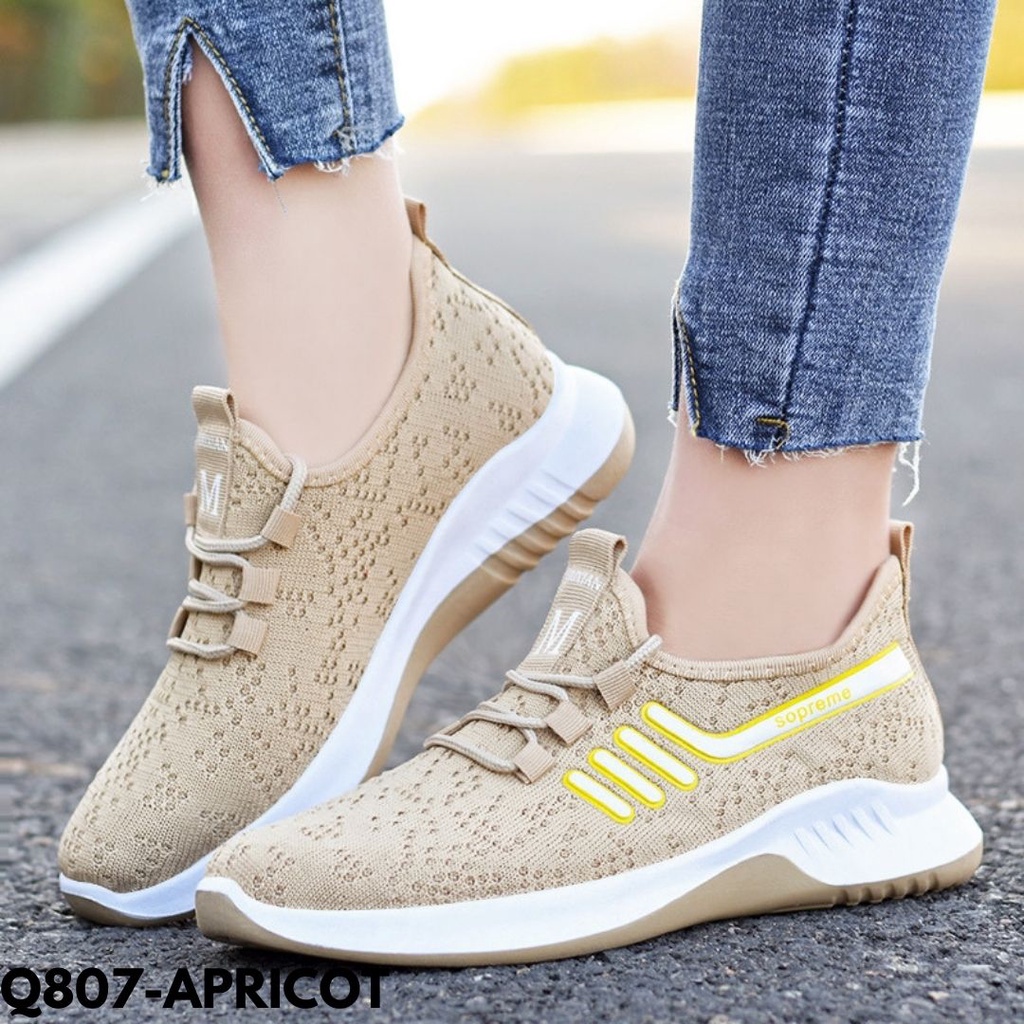 SEPATU SNEAKERS WANITA IMPORT OLAHRAGA KANVAS LEMBUT BREATHABLE KEKINIAN Q807