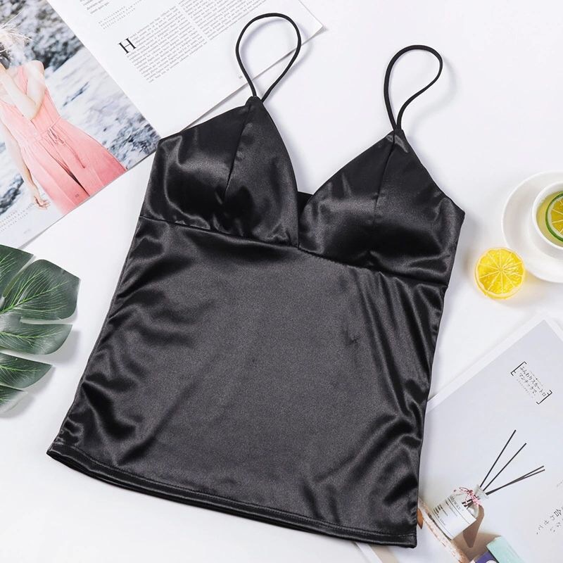 Tanktop Wanita Import Pakaian Dalam Wanita Tank Top Fashion Bahan Satin Lembut-5