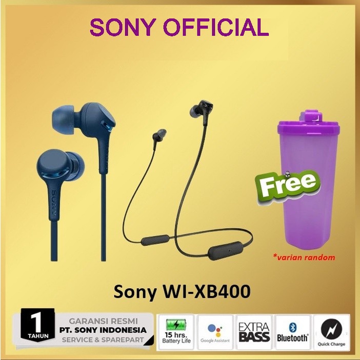 Sony WI-XB400 / WI XB400 / WI XB 400 Wireless In-ear Headphones