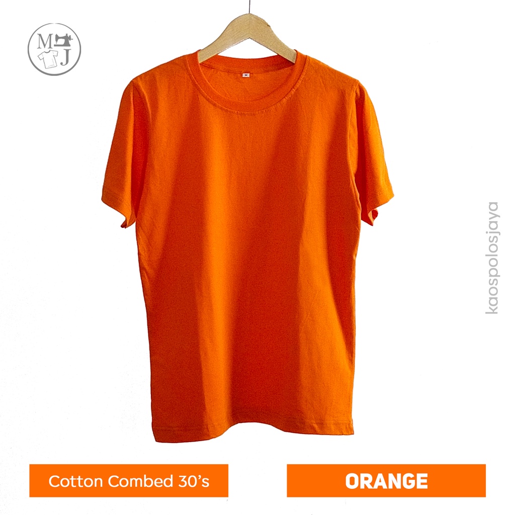 Kaos polos orange unisex /Kaos Polos 100% cotton combed 30s /  Kaos polos murah /LANGSUNG PABRIK