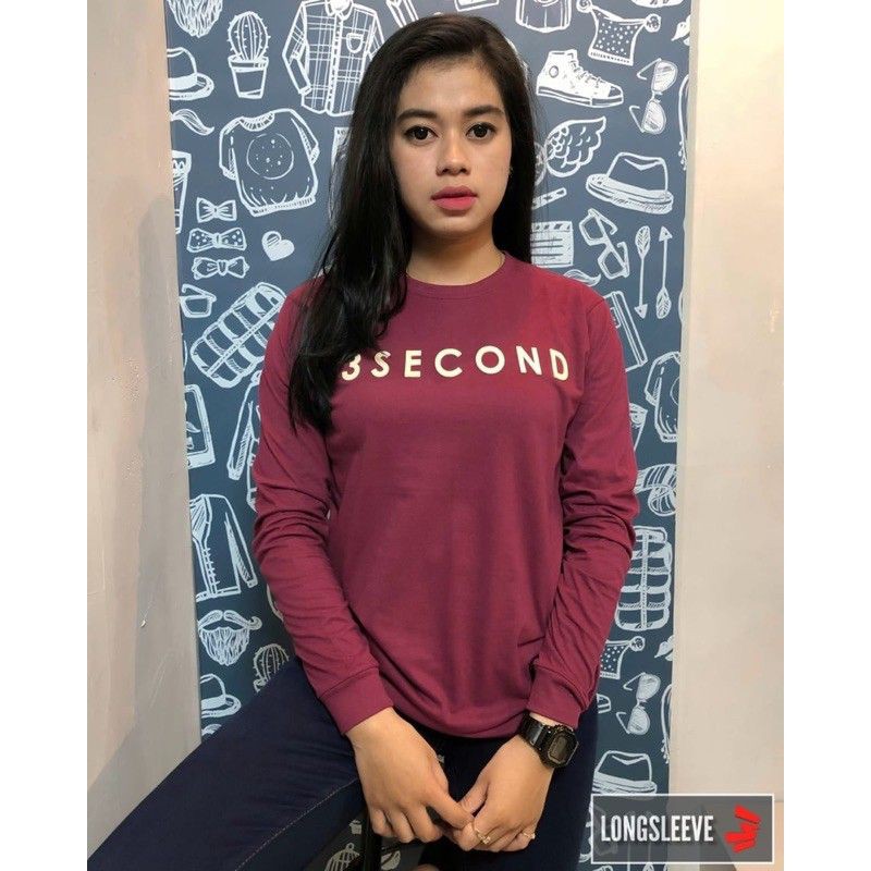 KAOS 3SECOND MURAH KAOS LENGAN PANJANG TERMURAH CEWEK LENGAN PANJANG