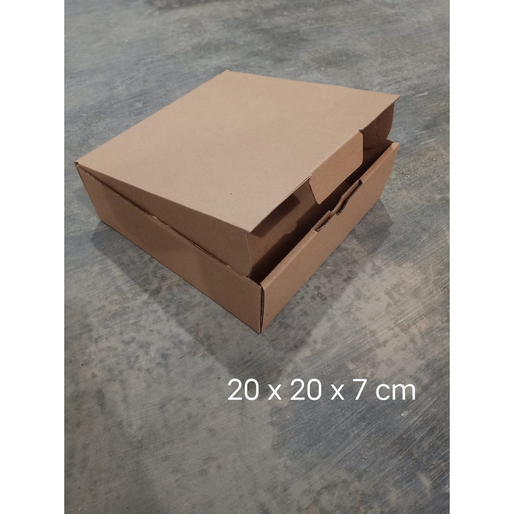 Kardus karton uk. 20 x 20 x 7 cm....Die Cut kotak Kue tart -aksesoris-dll model box pizza-2