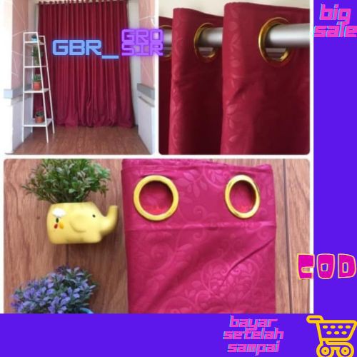 Harga Grosir!! Gorden Pintu Jendela Polos Embos Smokering