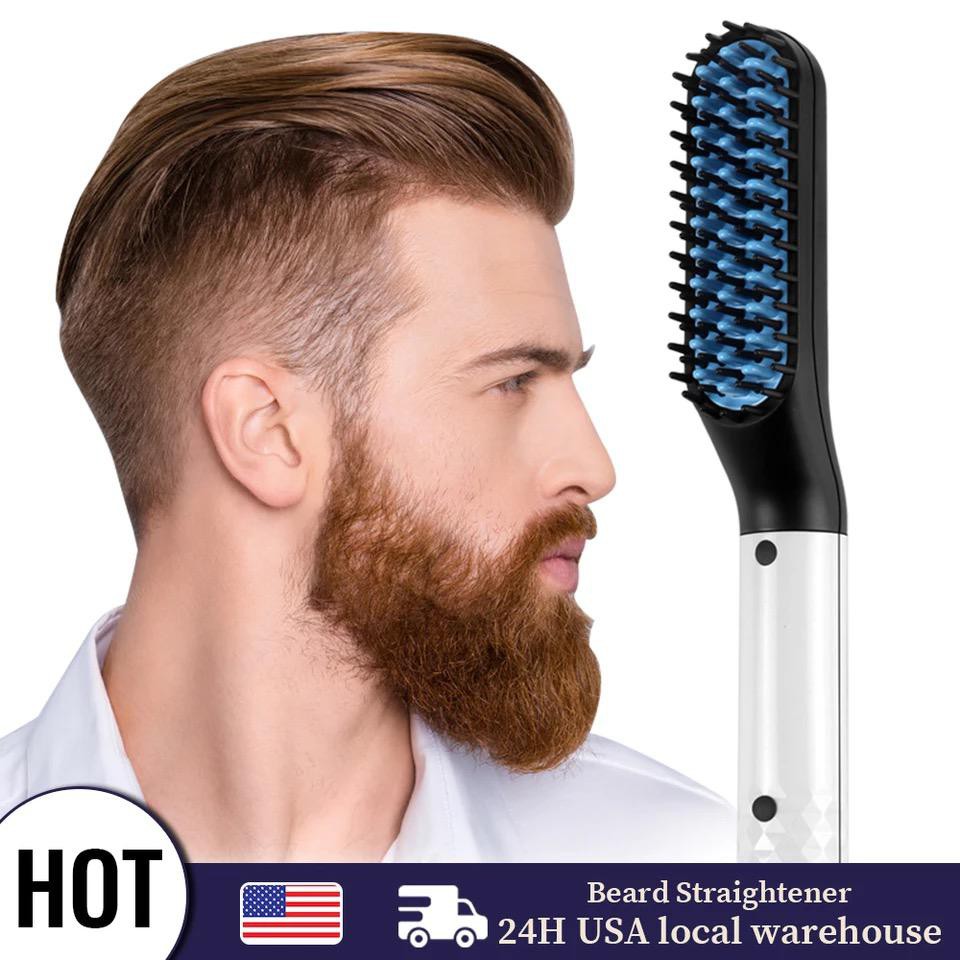 New Hair &amp; Beard Straightener For Men Brush Catok Sisir Pelurus Model Catokan Rambut Pria