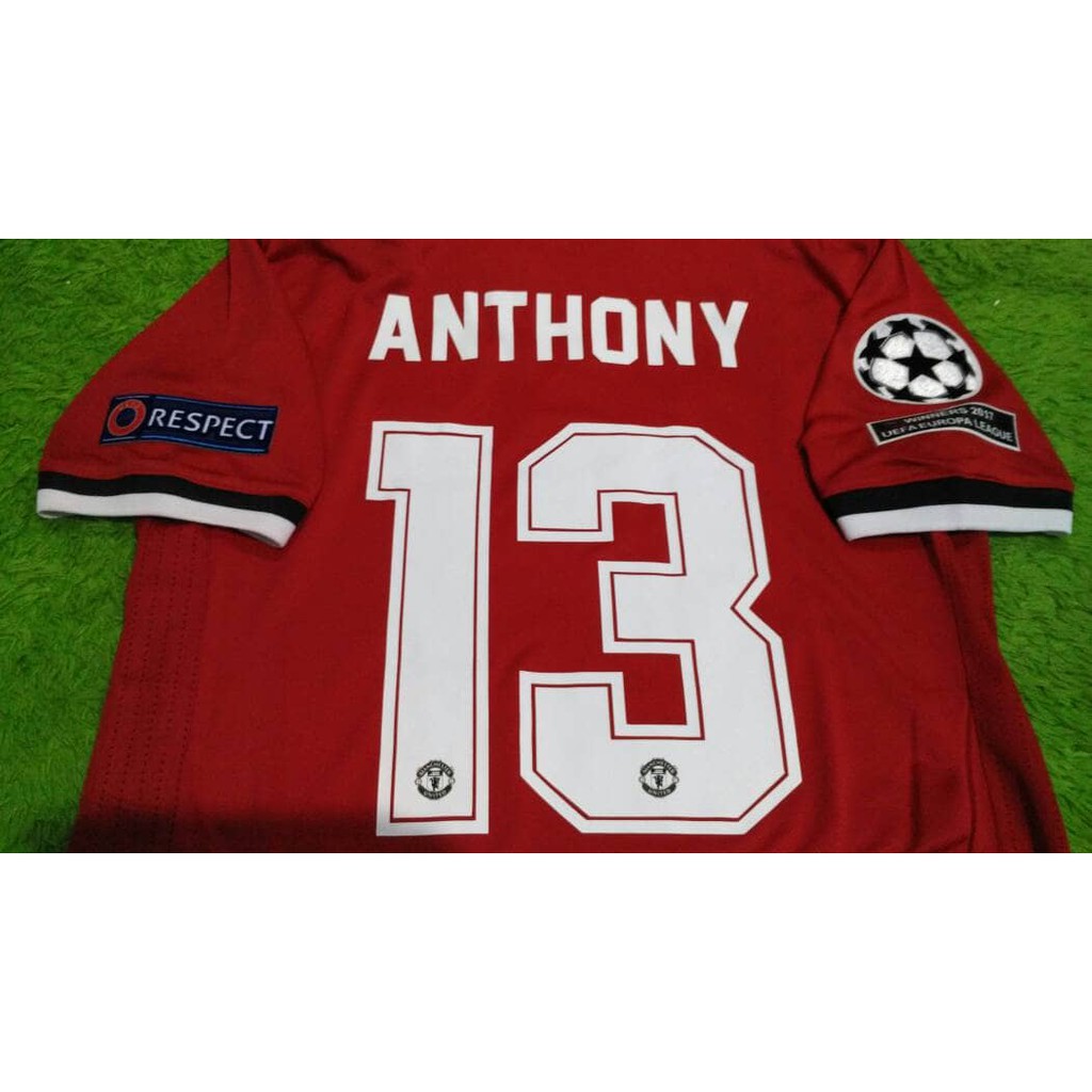 Jersey Manchester United Home FULL PATCH   NAMESET UCL 2017/2018