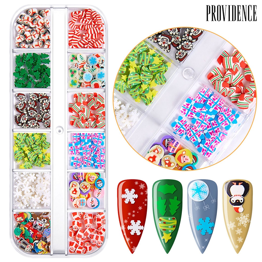 1 Kotak Serpihan Polimer Nail Art Efek 3d Tema Natal Untuk Wanita