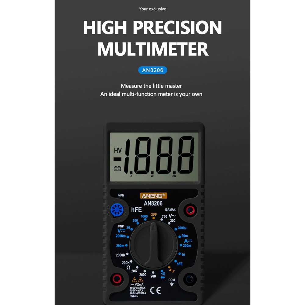 ANENG Digital Multimeter Voltage Tester Large Screen Display - AN8206 ( Al-Yusi )