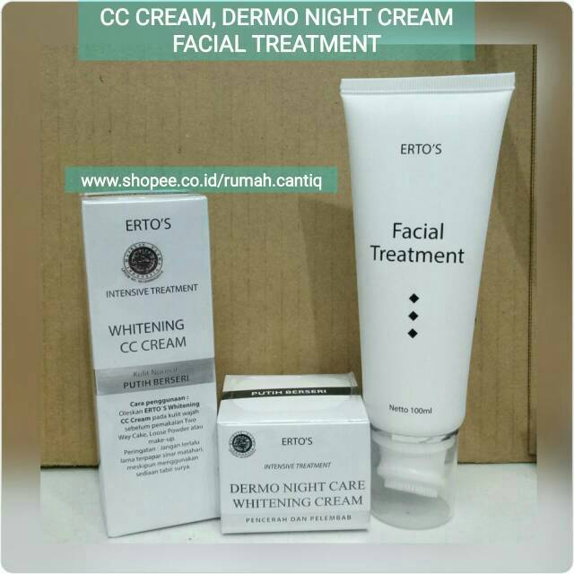 Paket Ertos Cc Cream Dermo Night Cream Facial Treatment Shopee Indonesia