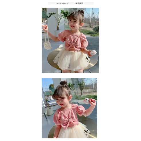 (LOLI-JKT) BS-209 OUTFIT SET ANAK CEWEK PITA 2 WARNA SIZE 100-140