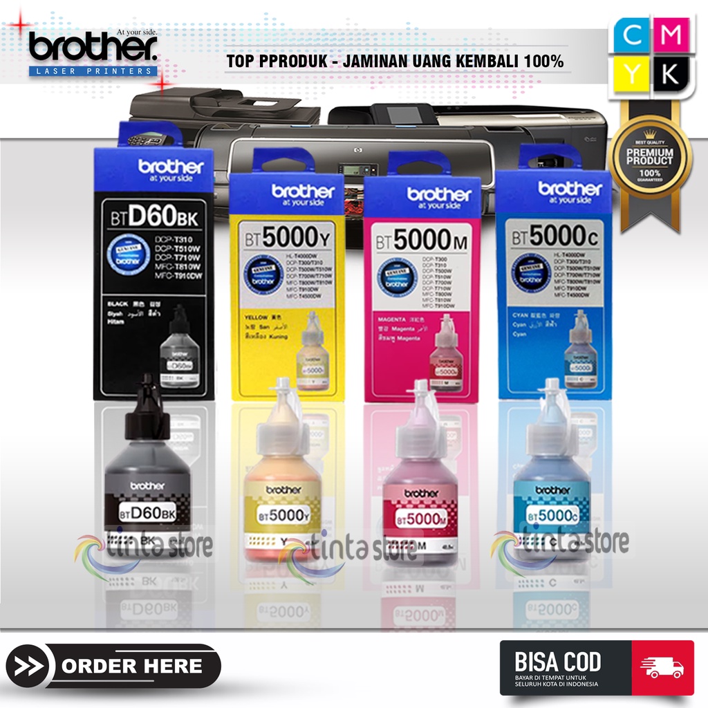 Tinta printer brother bt5000 d60bk DCP T710W DCP T300 DCP-T310 T800W T810DW T910DW