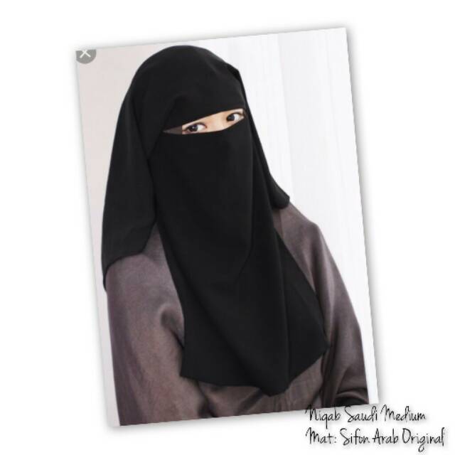 Niqab Cadar Saudi 2 Layer Hijab Syari