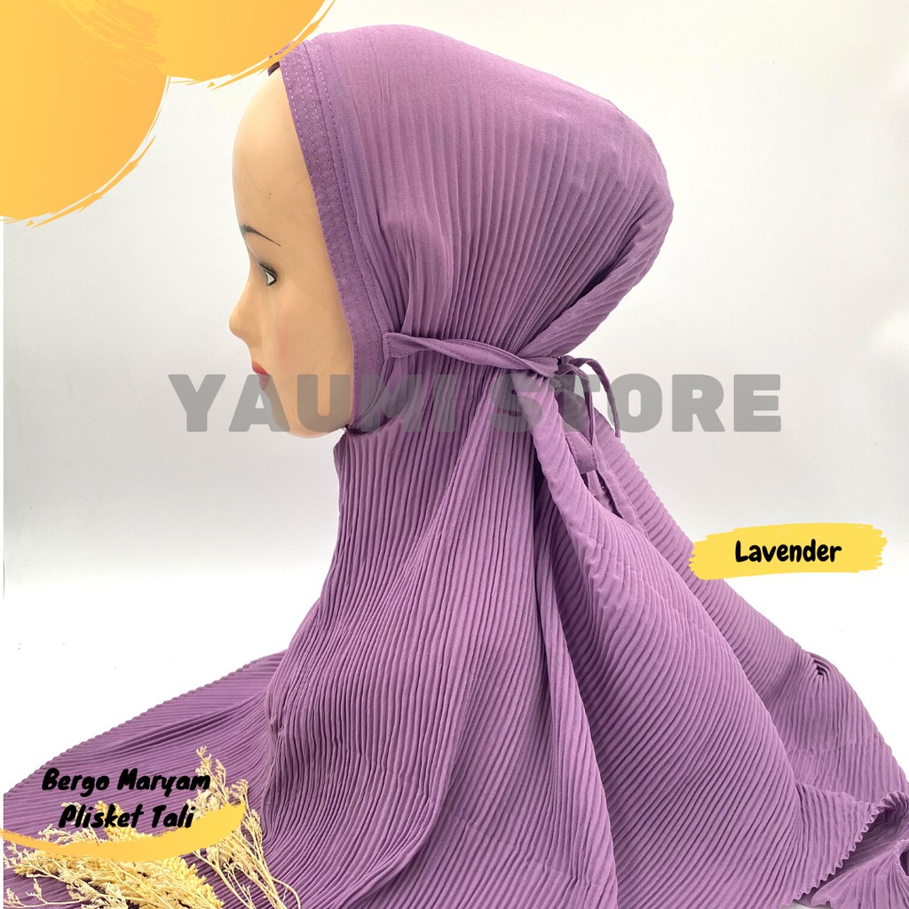 Jilbab Instan Bergo Maryam Plisket Tali Premium