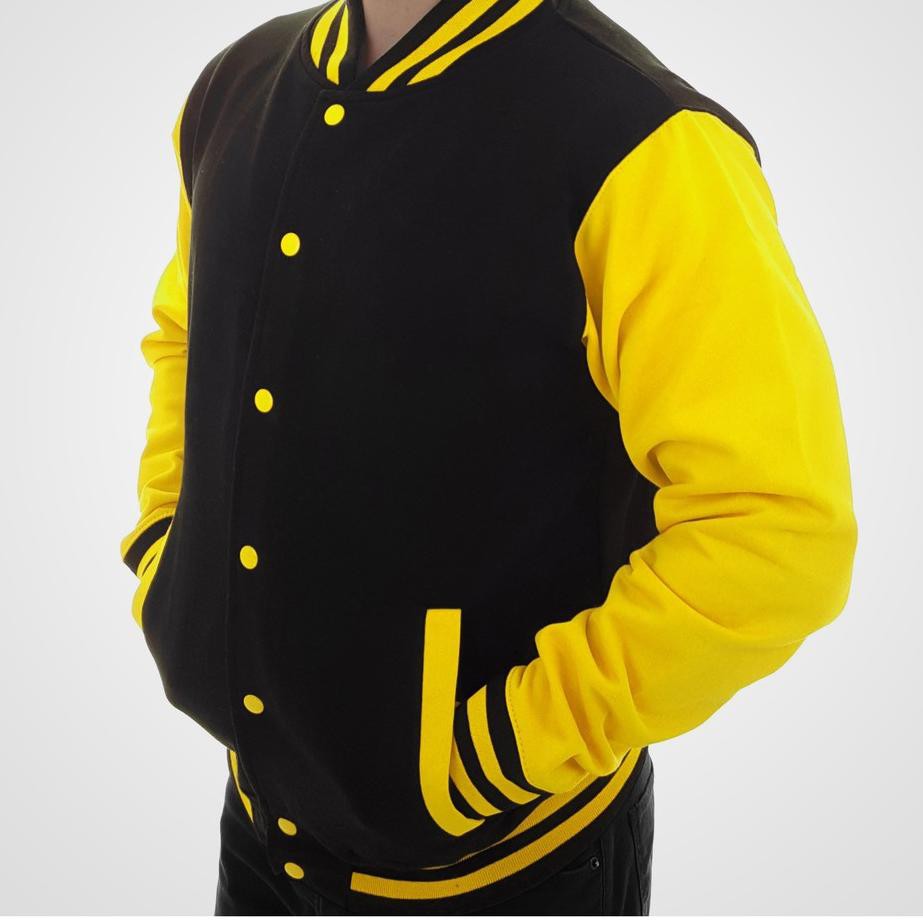 SUPER MURAH  Jaket Baseball Varsity Hitam - Kuning