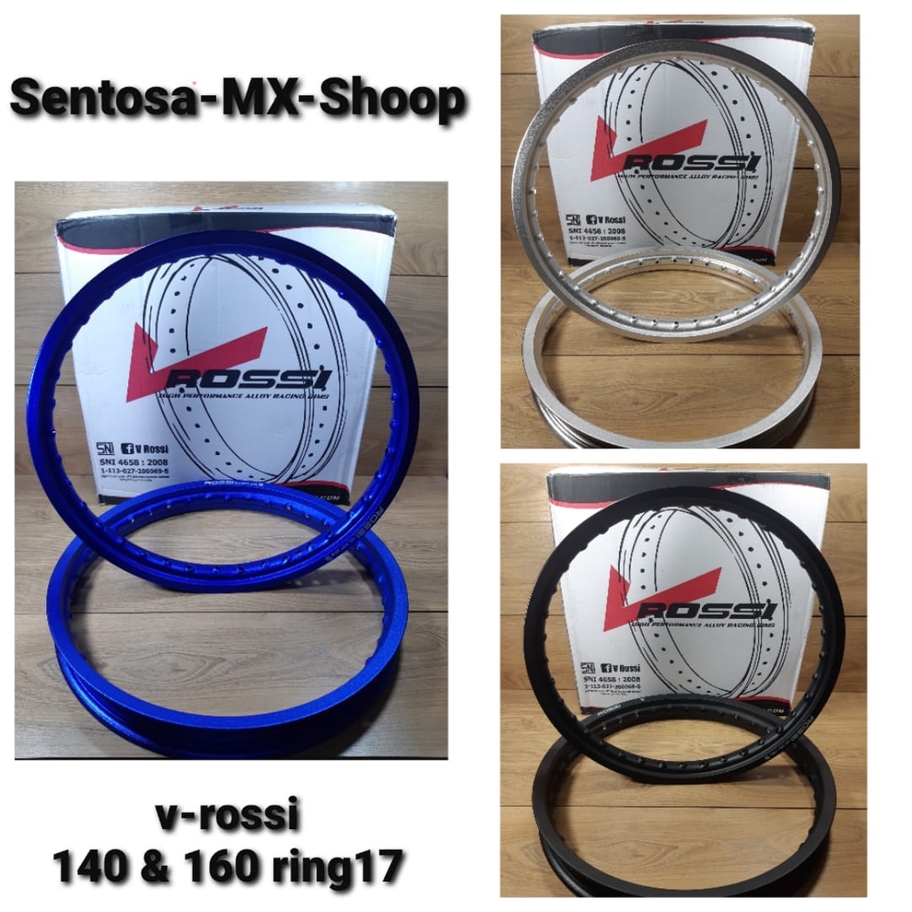 [ SEPASANG ] VELG / ALLOY RIM V ROSSI 140/160 RING 17 SILVER - BLACK - BLUE KULIT JERUK / SANDBRUSH