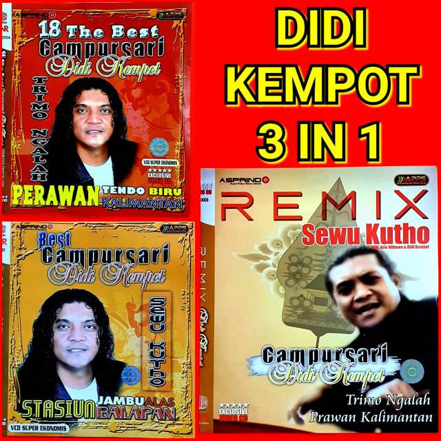 KASET VIDEO VCD ASLI ORIGINAL LAGU KARAOKE DIDI KEMPOT 3 DISC LENGKAP