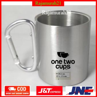 OneTwoCups Gelas Cangkir Carabiner Stainless Steel 220ml  - Silver