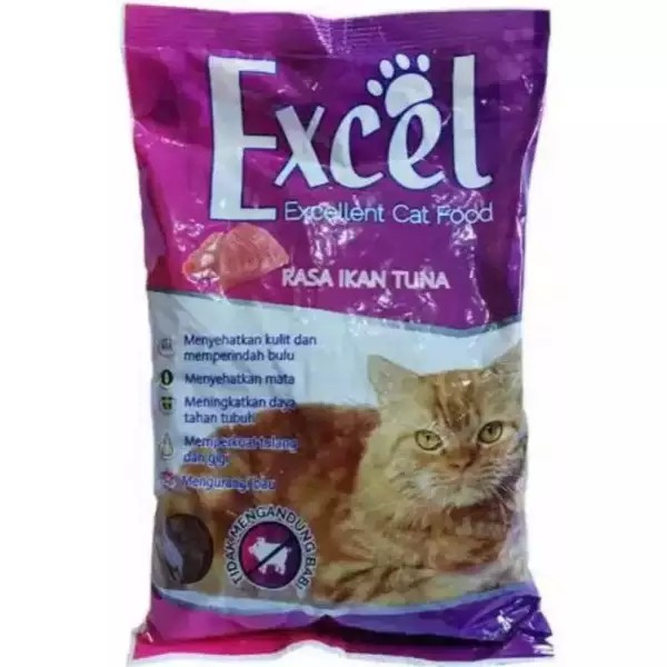 exsel makanan kering untuk kucing